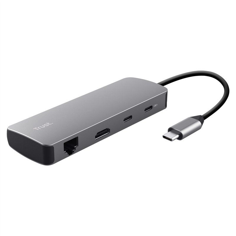 USB Hub Trust Dalyx 8v1 USB-C šedý