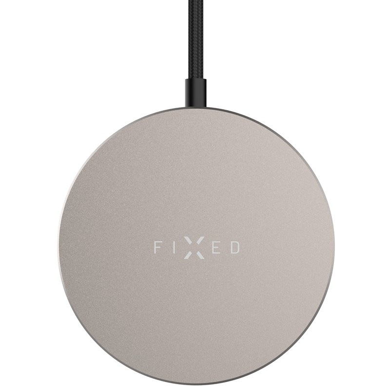 Bezdrátová nabíječka FIXED MagPad Slim s Qi2, MagSafe, 15W - titanová