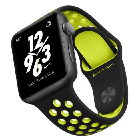 Chytré hodinky Apple Watch Nike+ Series 3 GPS 38mm pouzdro z vesmírně šedého hliníku - antracitový/černý sportovní řemínek Nike