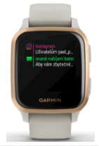 GPS hodinky Garmin Venu Sq Music - ZÁNOVNÍ - 12 měsíců záruka - RoseGold/Sand Band