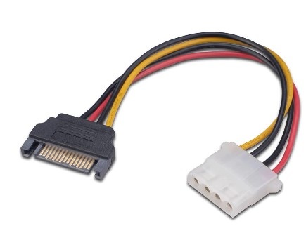 Kabel AKASA 4pin Molex na SATA 15cm