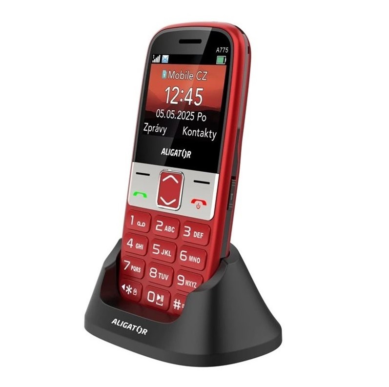 Mobilní telefon Aligator A775 Senior červený