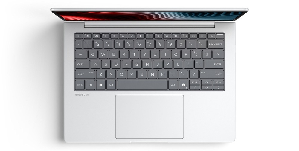 Pohled shora na klávesnici notebooku HP Elitebook 8 G2a 14