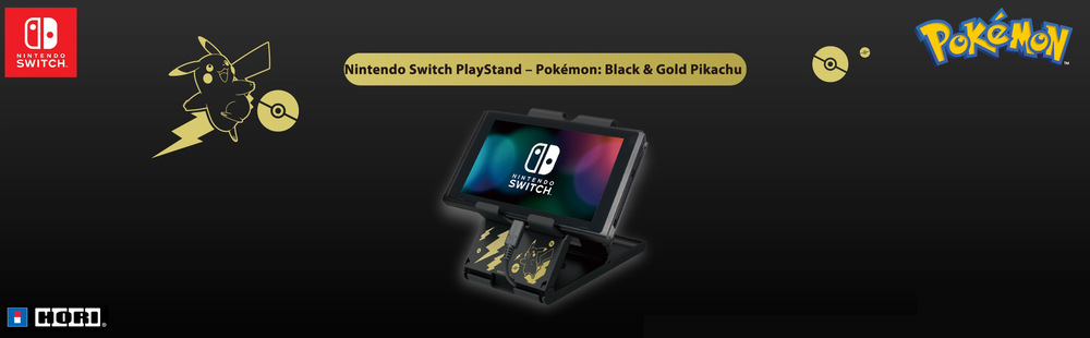 Držák HORI Compact PlayStand pro Nintendo Switch - Pikachu Black & Gold Držák HORI Compact PlayStand pro Nintendo Switch - Pikachu Black & Gold