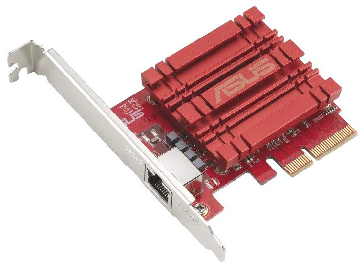 Síťová karta Asus PCIe XG-C100C V3 červená Síťový adaptér Asus PCIe XG-C100C V3 vhodný do každého prostoru, červená barva