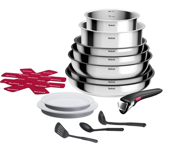 Sada nádobí Tefal Ingenio L881SF04 Cook Eat, 15 ks nerez Tefal Ingenio L881SF04 Cook Eat, 15 ks