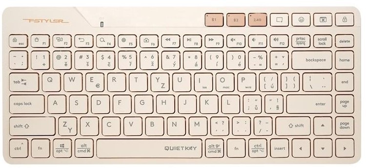 Klávesnice A4Tech FStyler FBK26C AS, CZ krémová