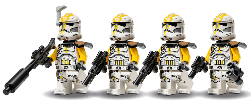 Stavebnice LEGO® Star Wars™ 75431 Bitevní balíček klonovaných vojáků z 327. hvězdného sboru Chodec AT-RT má kokpit pro minifigurku, vystřelovač i úložný prostor a doplňuje ho pavoučí droid s věží