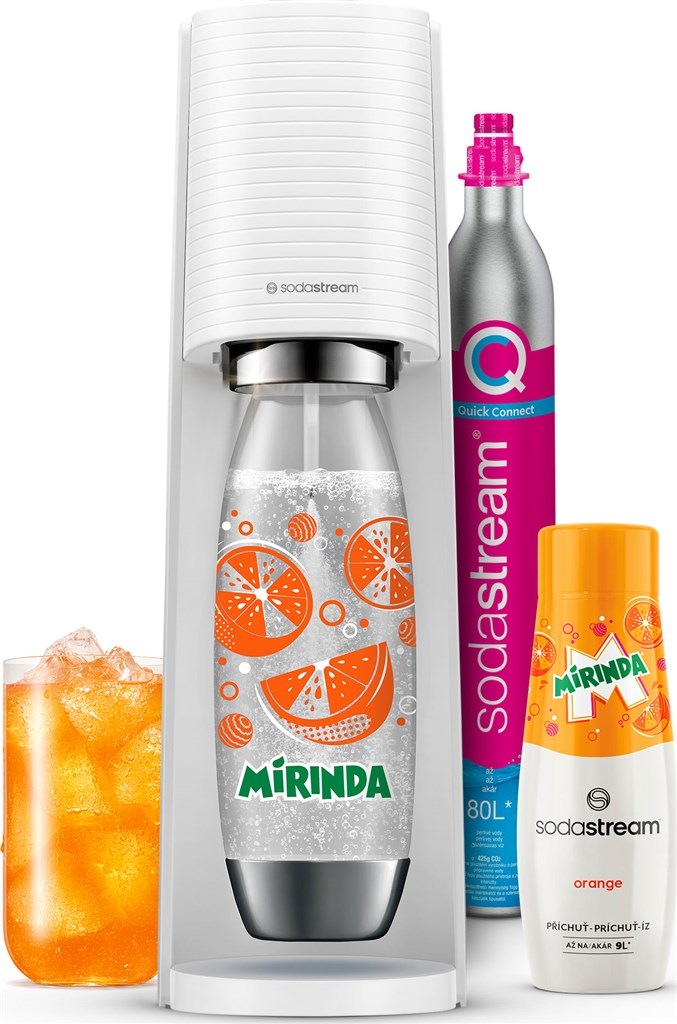 Výrobník sodové vody SodaStream Terra White MIRINDA Mpack bílý Výrobník sodové vody SodaStream Terra White MIRINDA Mpack bílý