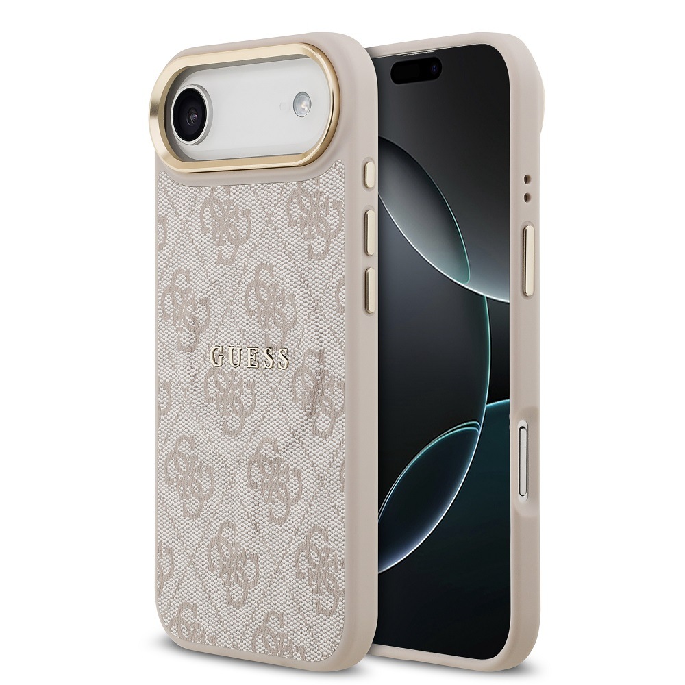 Kryt na mobil Guess PU Leather 4G Gold Frame MagSafe na Apple iPhone Air růžový Kryt na mobil Guess PU Leather 4G Gold Frame MagSafe na Apple iPhone Air růžový