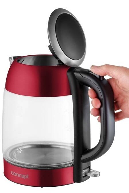 Rychlovarná konvice Concept RK4081 červená/sklo