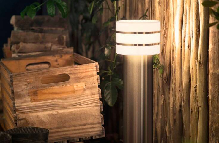Venkovní svítidlo Philips Hue Tuar White, sloupek - chrom