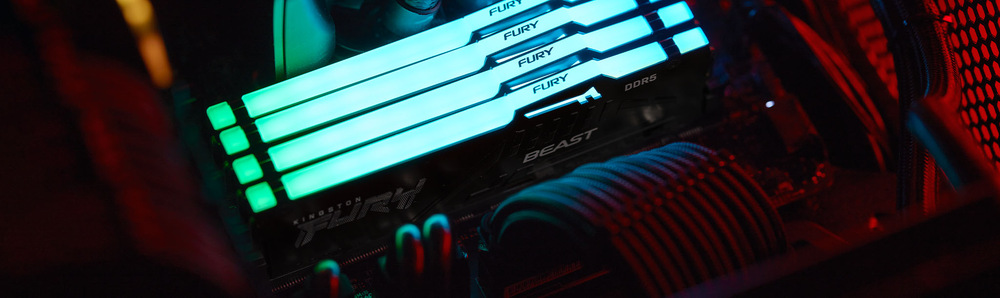 DIMM Kingston FURY Beast White RGB EXPO 64 GB (2× 32 GB) (KF564C32BWEA2-64)