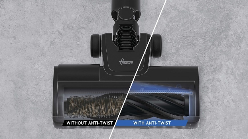 Tyčový vysavač Hoover HF4P10HX 011 černý/růžový HF4P10HX 011 porovnání hubice s antitwist a bez antitwist