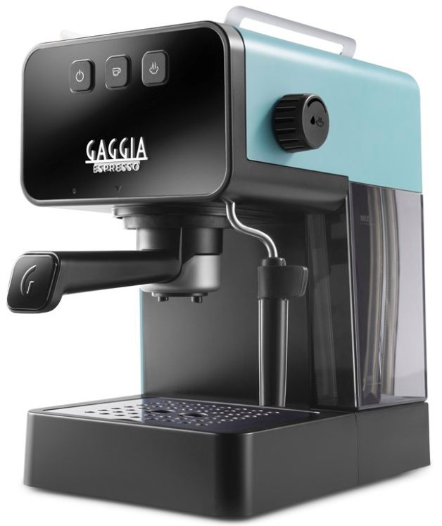 Pákový kávovar Gaggia Espresso De Luxe zelená s parní tryskou a nerezovým tělem
