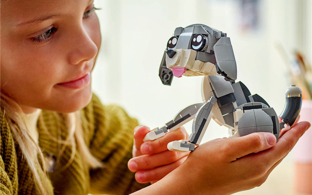 Stavebnice LEGO® Creator 3 v 1 31163 Hravá kočka Miska, myš, klubíčko, kost a hromádka drobků doplňují zvířátka a přinášejí další možnosti ke hraní.