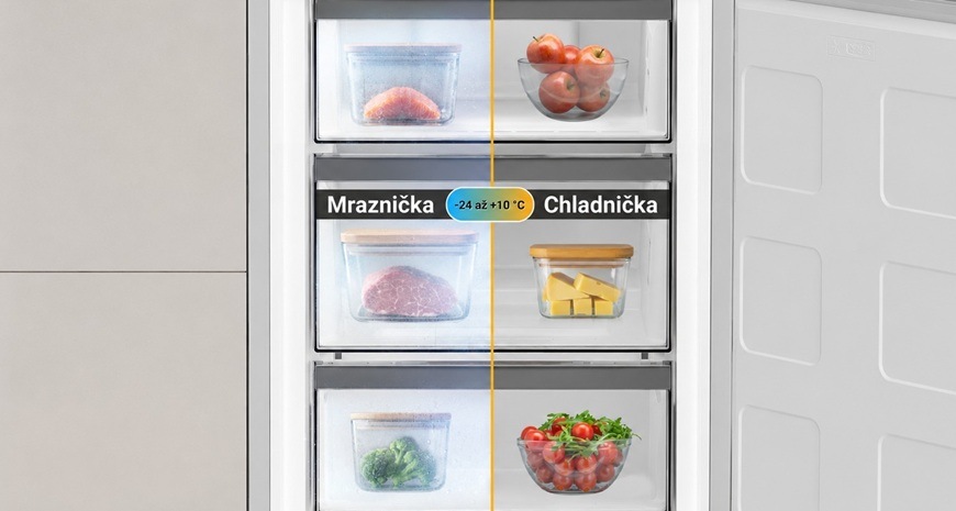 Rozdělení mrazničky s Multi Zone