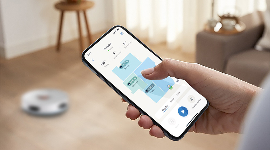 Záběr na používání aplikace Robot. vys. se stanicí Philips XU2100/25 2000 Series