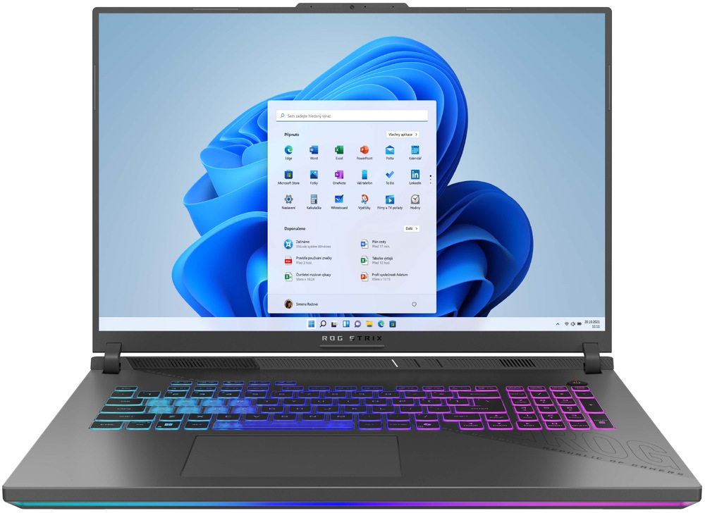 Asus ROG Strix G18 G814 v šedém provedení. 