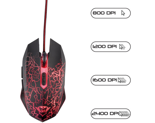 Myš Trust GXT 105 Izza Illuminated černá