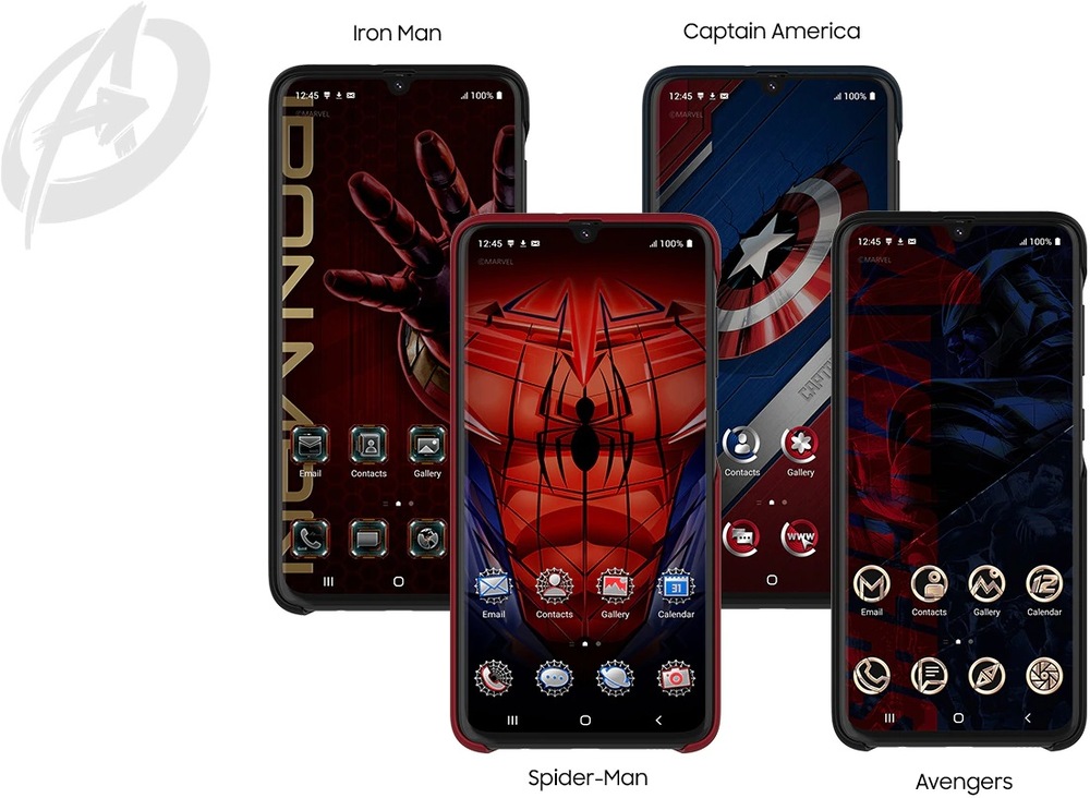Kryt na mobil Samsung Smart Cover Avengers na Galaxy A50 černý Galaxy Friends x MARVEL