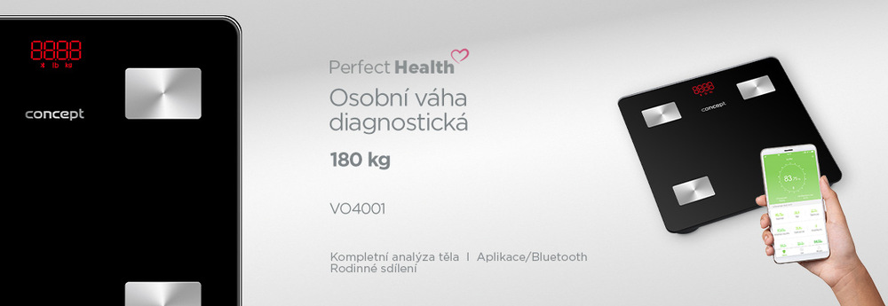 Osobní váha Concept Perfect Health VO4001 černá Osobní váha Concept Perfect Health VO4001 černá