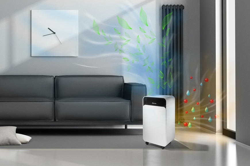 Odvlhčovač vzduchu Hisense D16CW, Prostor