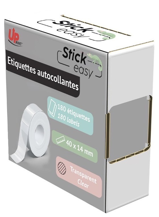 Etikety UPrint 14mmx40mm, 180 etiket, pro tiskárny etiket UPrint UP21 průhledná