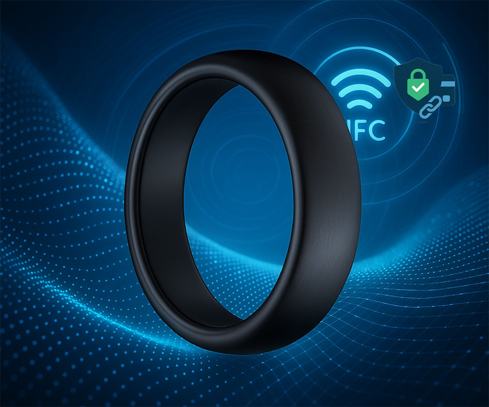 Platební prsten Carneo Pay Ring velikost 9 (19,10 mm) černý Carneo Pay Ring nemusíte nabíjet