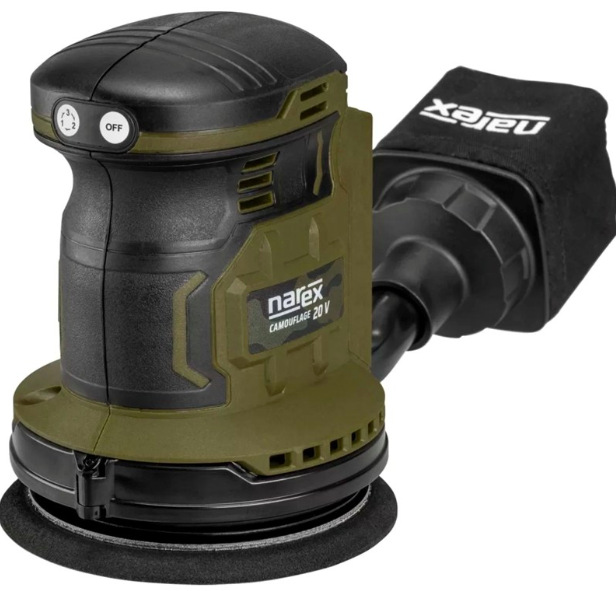 Akumulátorová excentrická bruska Narex CBE 125-3 20 V se sběrným prachovým sáčkem