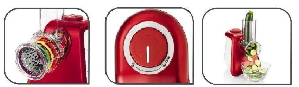 Elektrický strouhač Tefal FreshExpress Max MB813538 bílý/červený Elektrický strouhač Tefal FreshExpress Max MB813538 bílý/červený