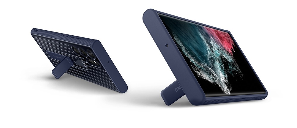 Kryt na mobil Samsung Standing Cover na Galaxy S22 Ultra bílý