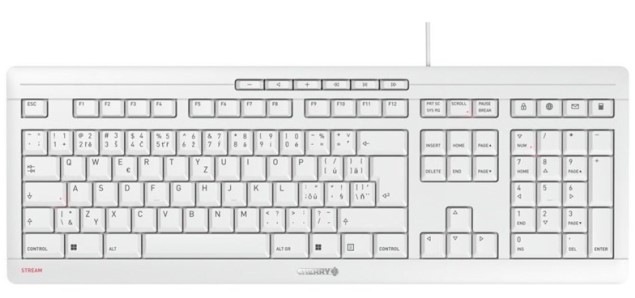 Klávesnice Cherry STREAM, CZ/SK layout bílá