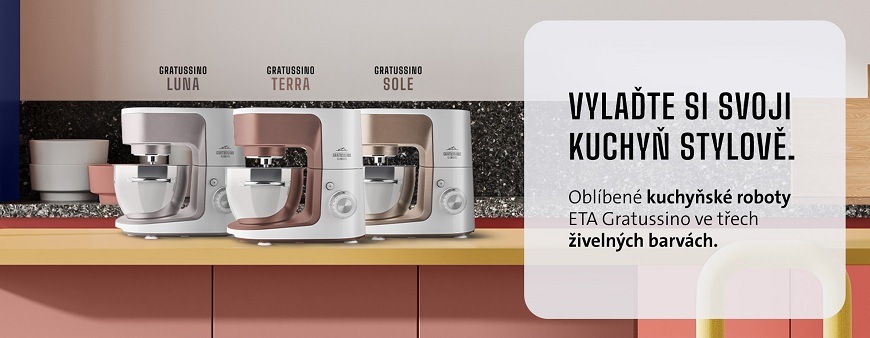 Kuchyňský robot ETA Gratussino III Elements 3023 90110 terakotový kuchyňský robot ETA Gratussino III Elemensts, nástavce