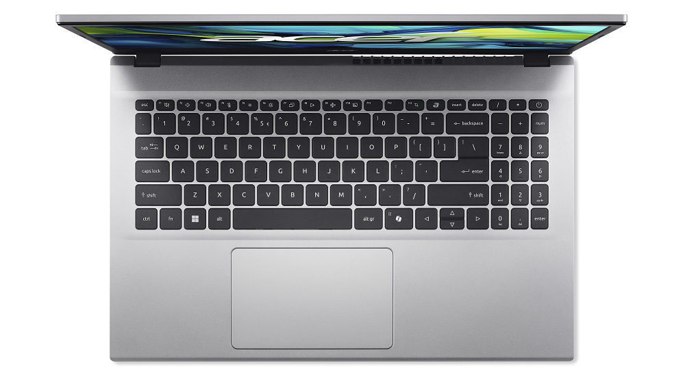Pohled shora na klávesnici notebooku Acer Aspire Go 15 (AG15-42P-R7KD)
