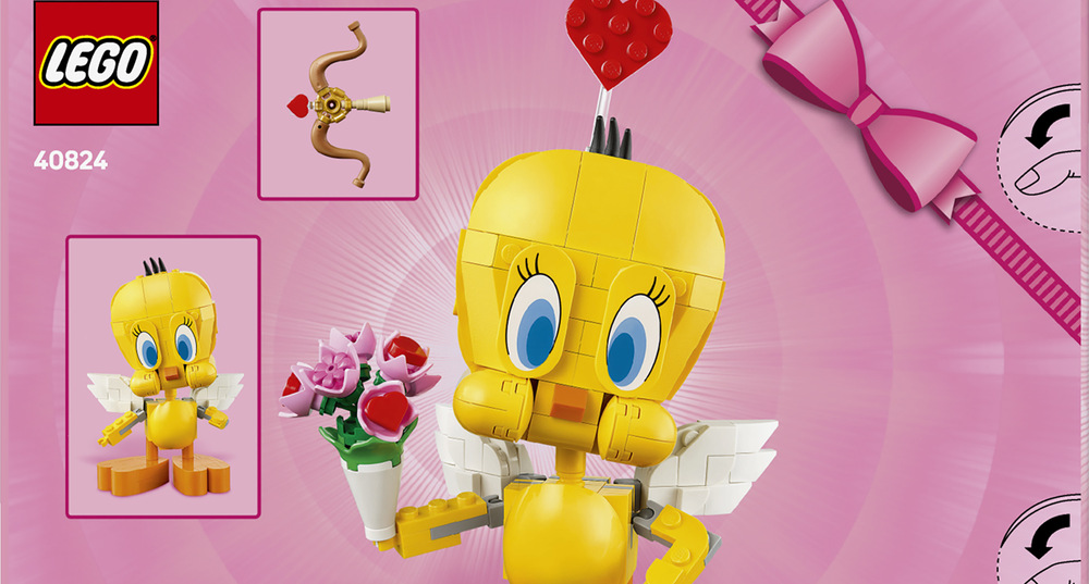 Stavebnice LEGO® Looney Tunes™ 40824 Roztomilý Tweety Pohyblivá hlava, křídla, ocas i nohy umožňují Tweetyho nastavovat do různých zábavných póz podle nálady