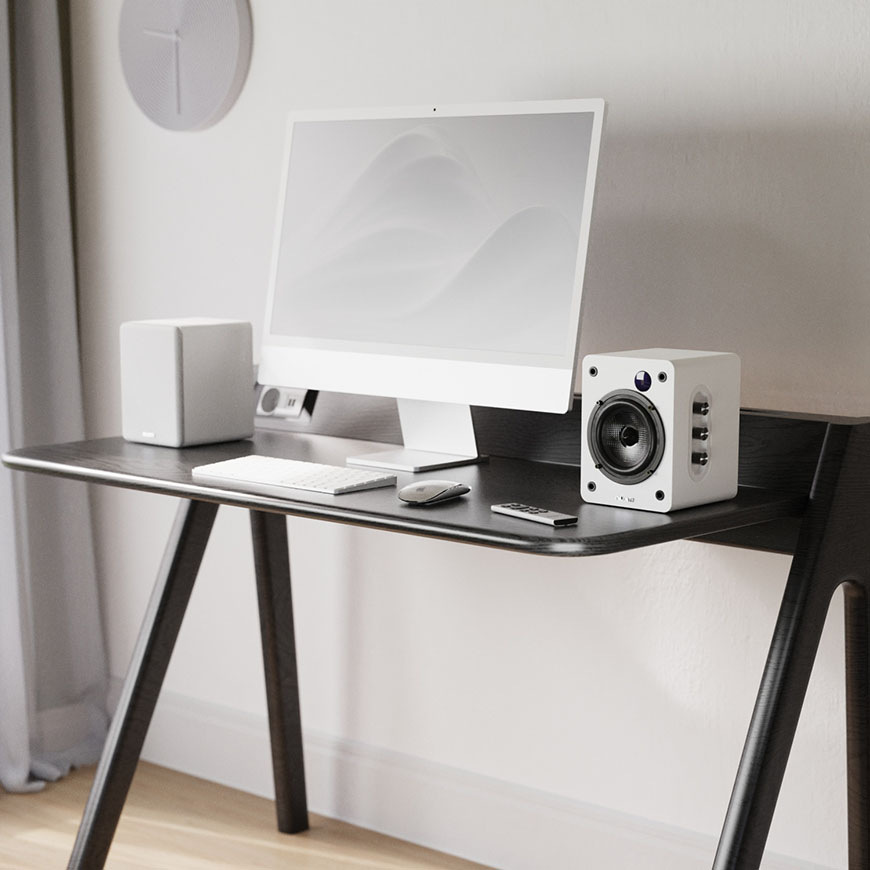 Repro Majority D50X Bookshelf, aktivní, 2ks, bílé