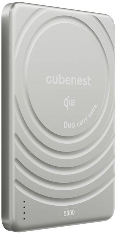 Powerbanka Cubenest SlimDual MagSafe Qi2 5000 mAh stříbrná