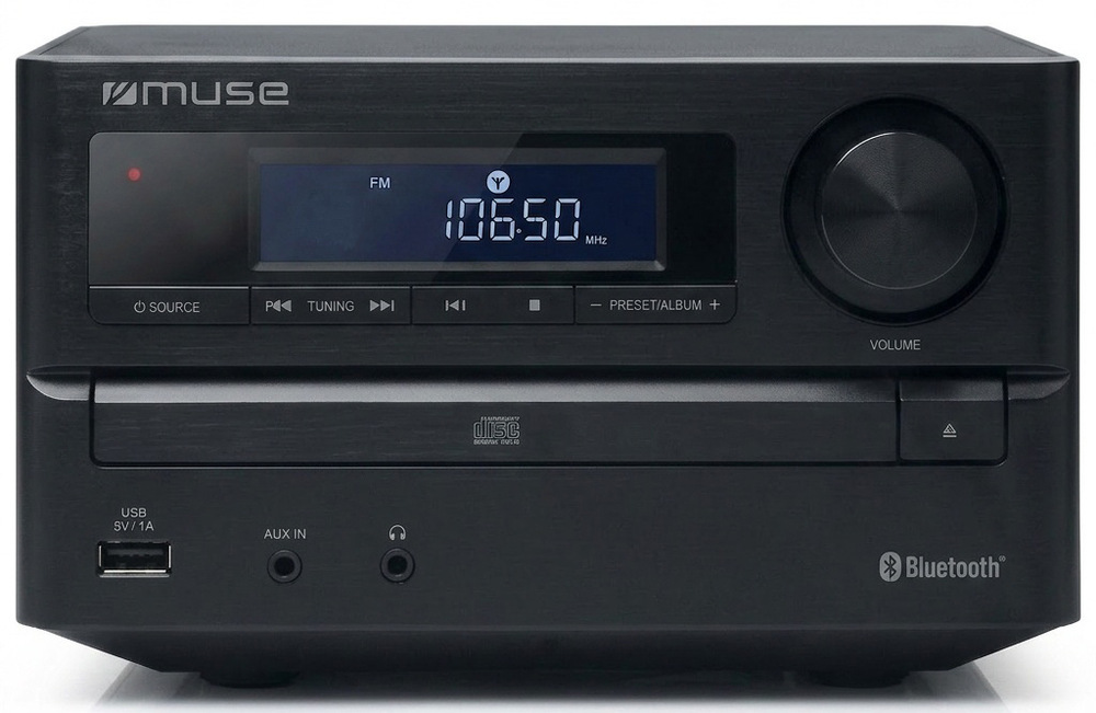 Mikrosystém MUSE M-62FB černý LCD displej s podsvícením nabízí přehledné zobrazení a snadné ovládání za všech podmínek.