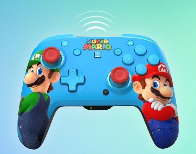 Gamepad Turtle Beach Rematch Wireless Mario a Luigi, NS2 modrý Bezdrátový gamepad Turtle Beach s motivem Mario a Luigi.