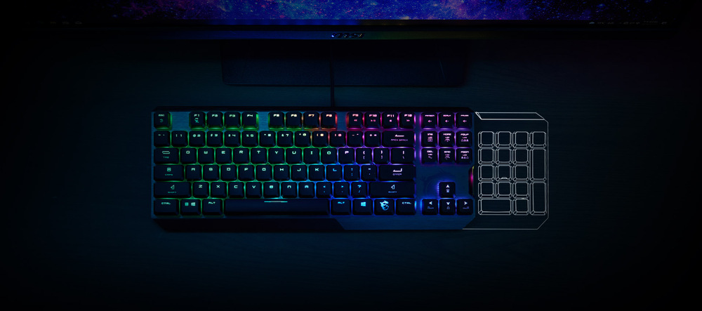 Klávesnice MSI Vigor GK50 TKL, CZ/SK černá/stříbrná