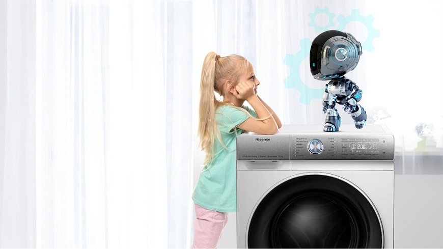 Předem plněná pračka Hisense WFQE7014EVM, bílá, automatická diagnostika