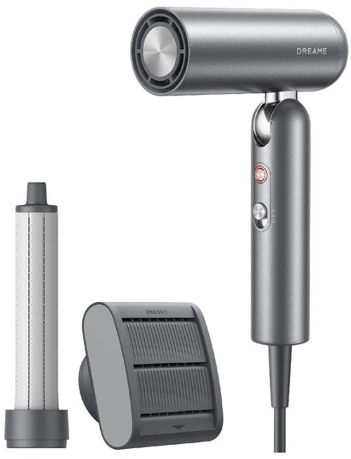 Dreame Pocket Pro kompaktní skládací fén v šedém provedení s výměnnými stylingovými nástavci