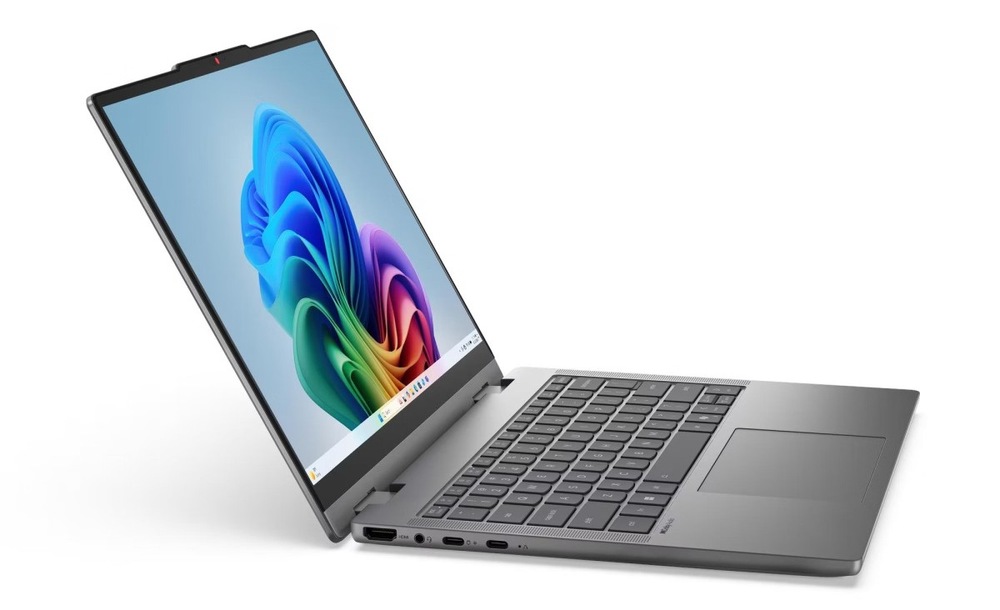 Notebook Lenovo IdeaPad 5 2-in-1 14IPH11 šedý Otevřený a zapnutý notebook Lenovo IdeaPad 5 14IPH11 otočený doprava
