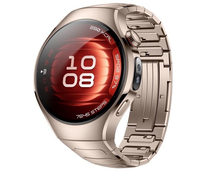 Chytré hodinky Huawei Watch 5 42 mm LTE NFC - Gold + Titanium Strap zlaté
