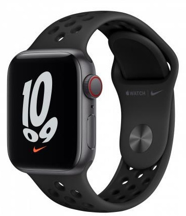 Chytré hodinky Apple Watch Nike SE GPS, 44mm pouzdro z vesmírně šedého hliníku - antracitový / černý sportovní řemínek