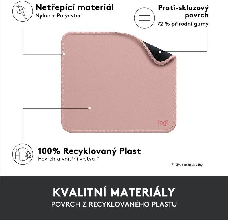 Podložka pod myš Logitech Mouse Pad Studio Series, 20 x 23 cm růžová Podložka pod myš Logitech Mouse Pad Studio Series, 20 x 23 cm růžová