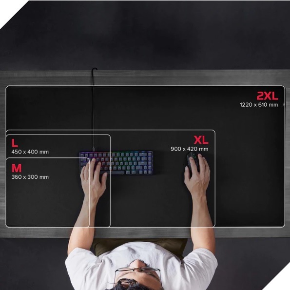 Podložka pod klávesnici a myš HyperX Pulsefire Mat - XL (90 x 42 cm) černá