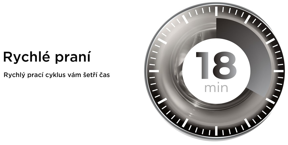 Pračka TCL FF0812WA0CZ bílá Pračka TCL FF0812WA0CZ, předem plněná, program 18 minut
