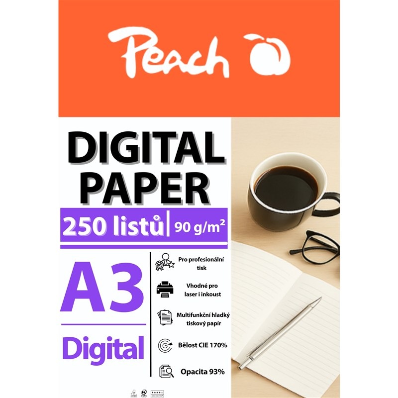 Papíry do tiskárny Peach Digital A3 90g - 250 listů